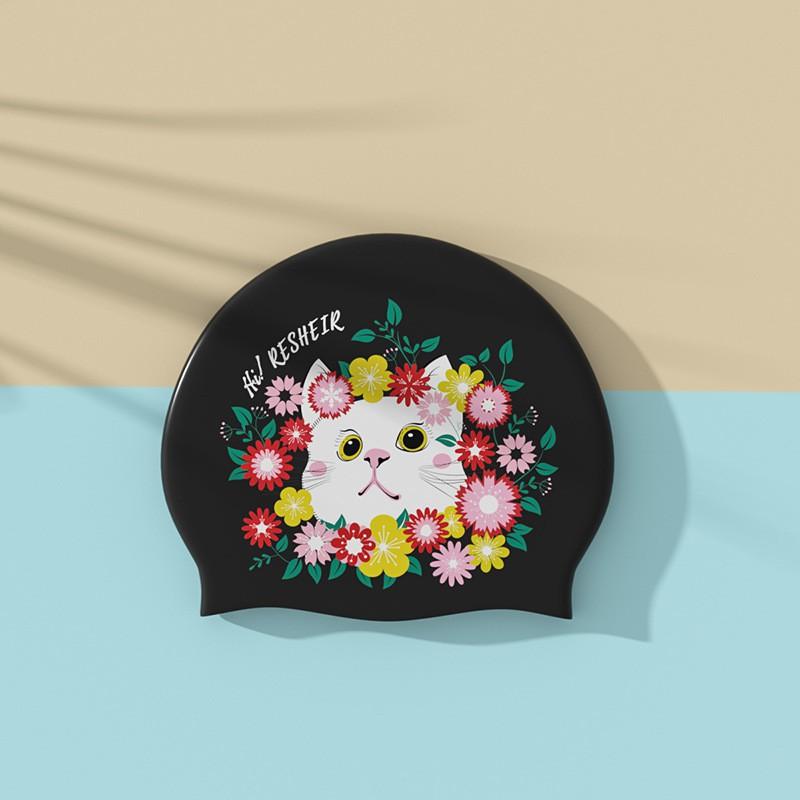 

Swimming Cap Women High-elastic Waterproof Comfortable Without Tying Head Long Hair Special Korean Fashion Silicone Ear Protection