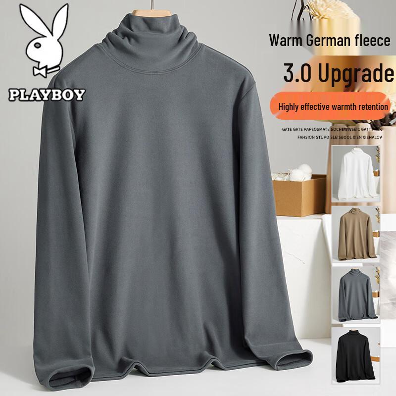 PLAYBOY Men's De Velvet Double Collar Casual Sweatshirt