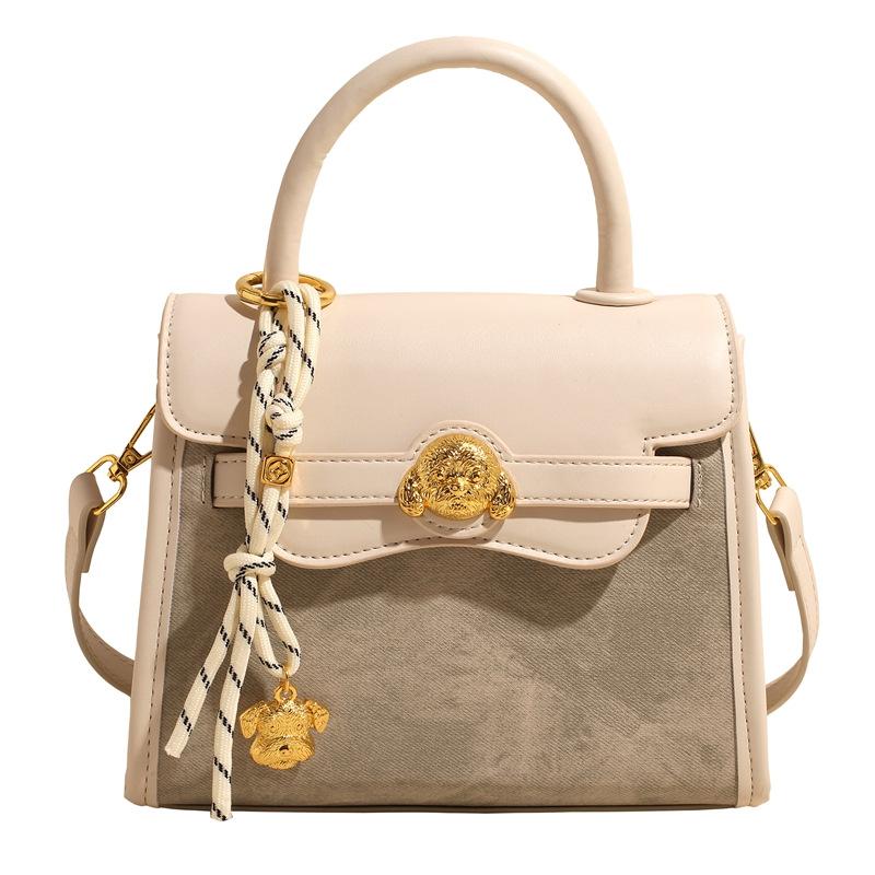 

Ретро контрастная маленькая сумка женская 2025 новая портативная маленькая квадратная сумка чувство дизайна Maillard сумка-мессенджер для поездок на работу