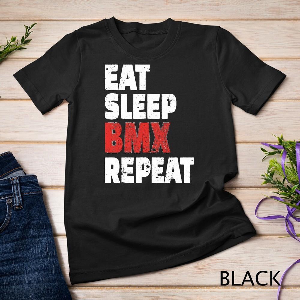 

Eat Sleep BMX Repeat T-Shirt Funny Bike Racing Gift Shirt Unisex T-shirt 2XL