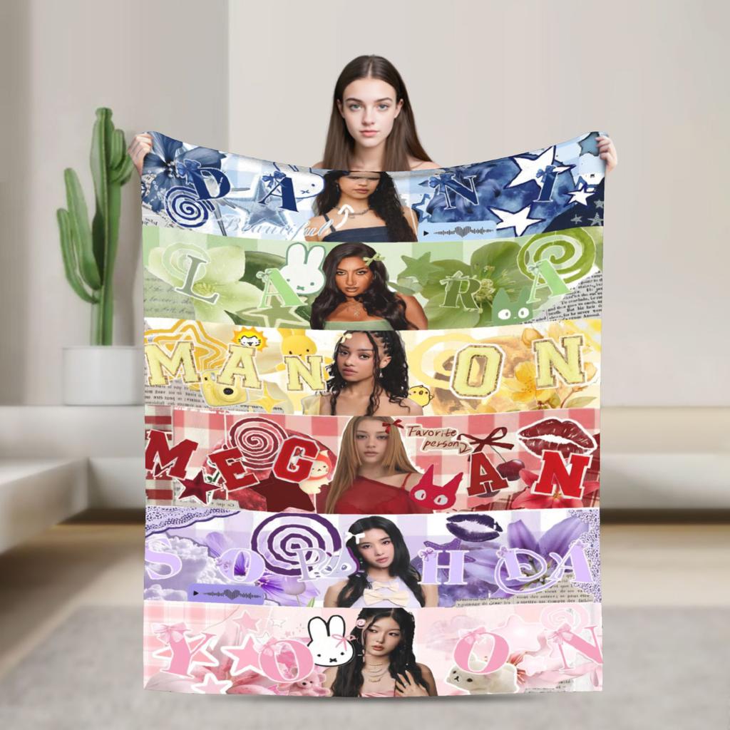 Katseye Music Girl Group Blanket Quality Soft Cozy Throw Blanket Autumn Travel Couch Bed Funny Bedspread