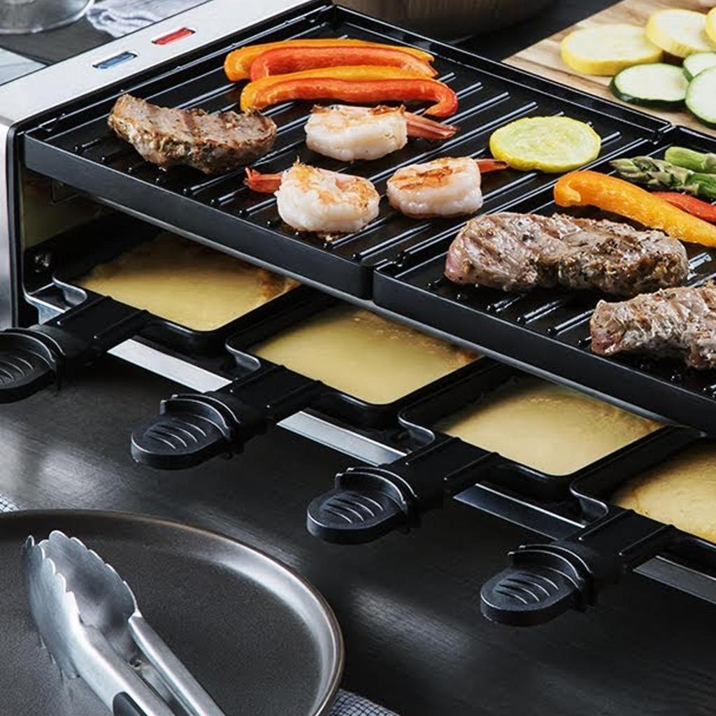 Raclette Pan with Non-Stick Coating with Insulated Handle Portable Cooking Tray for Melted Cheese Omelette Home Picnic Camping