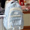 Schoolbag new large-capacity student schoolbag plaid contrasting color college style multi-layer backpack travel junior high school backpack