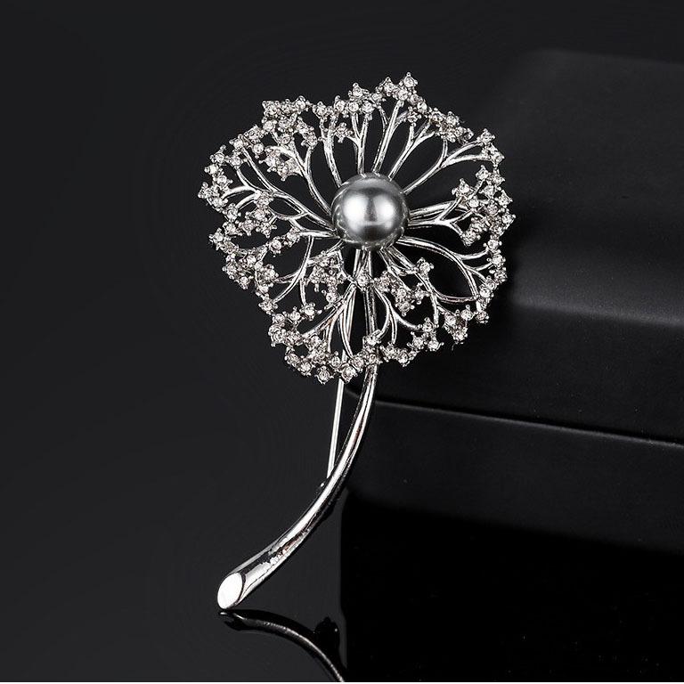

Брошь Одуванчик, Высококлассная Женская Универсальная, Элегантная и Роскошная Брошь-цветок, Милая Жемчужная булавка в японском стиле серебряный/серый