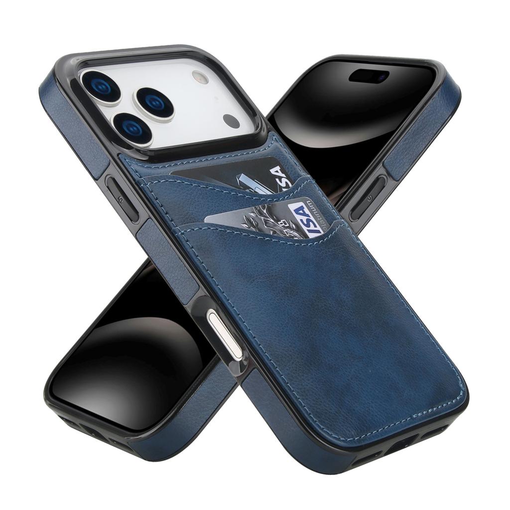 For iPhone 17 Pro Max Case Card Slot Slim-Fit PU + TPU Mobile Cover