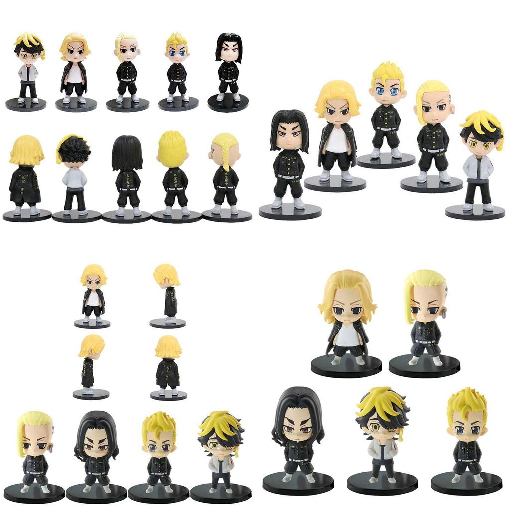 5 Stück Tokyo Revengers Actionfigur Modell Spielzeug mit Manjiro Mikey Draken Takemichi in Hoher Qualität PVC