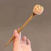 1/2pcs Sandalwood Floral Hairpin - Antique-Inspired Elegant Hair Accessory with Pink Roses & Golden Accents for Cheongsam,Hanfu