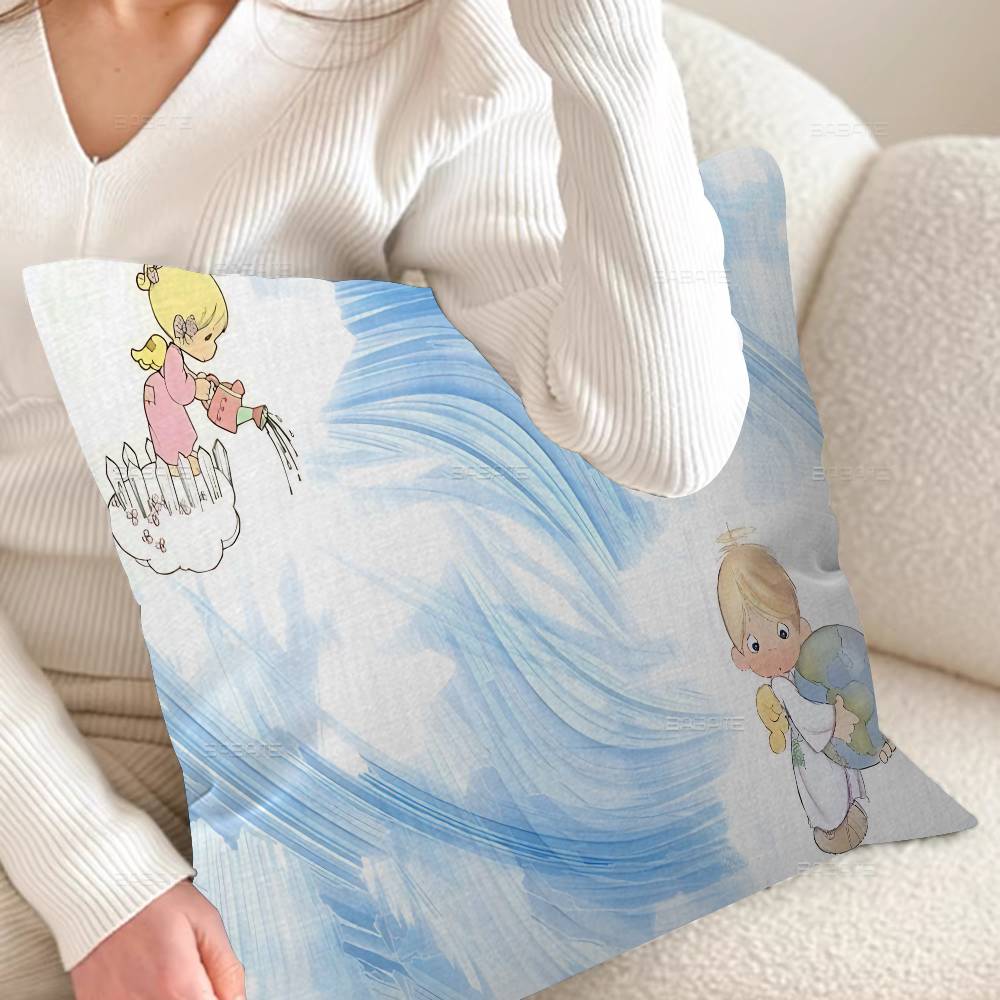 P-Precious M-Moments Cute 45*45cm Cushion Cover Pillow Cover Decor Pillowcase Home Pillowcase for Couch Pillow