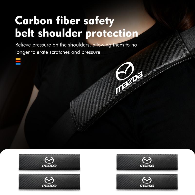 Car Safety Belt Shoulder Cover Carbon Fiber Protective Pad For Mazda CX9 MX5 RX8 Axela Demio Atenza MS GJI GH BK MP