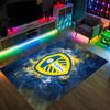 Leeds United Design Kristall Samt Teppich Gemütlich Nicht?Rutschfester Teppich mit Aufdruck für Schlafzimmer Wohnzimmer Eingang