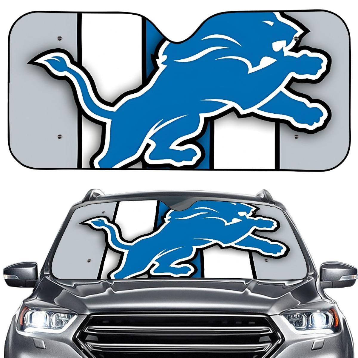 Detroit Lions Custom Car Sunshade - Summer Heat Protection Aluminum Foil Windshield Mat