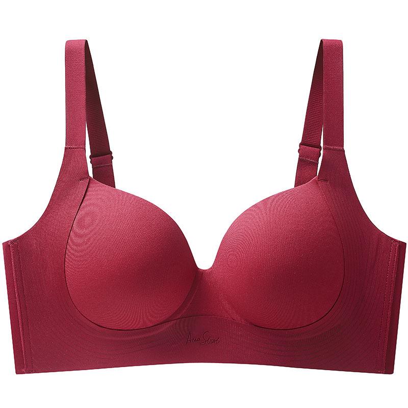 

Невидимый бюстгальтер Женский тонкий бюстгальтер большого размера Нижнее белье Невидимый бюстгальтер Пуш-ап 42/95C вино красного