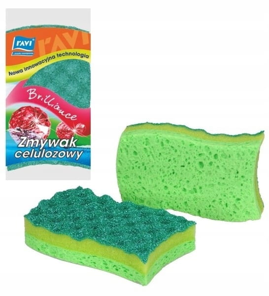 Dish Sponge 2 Pieces, Cellulose Kitchen Sponge