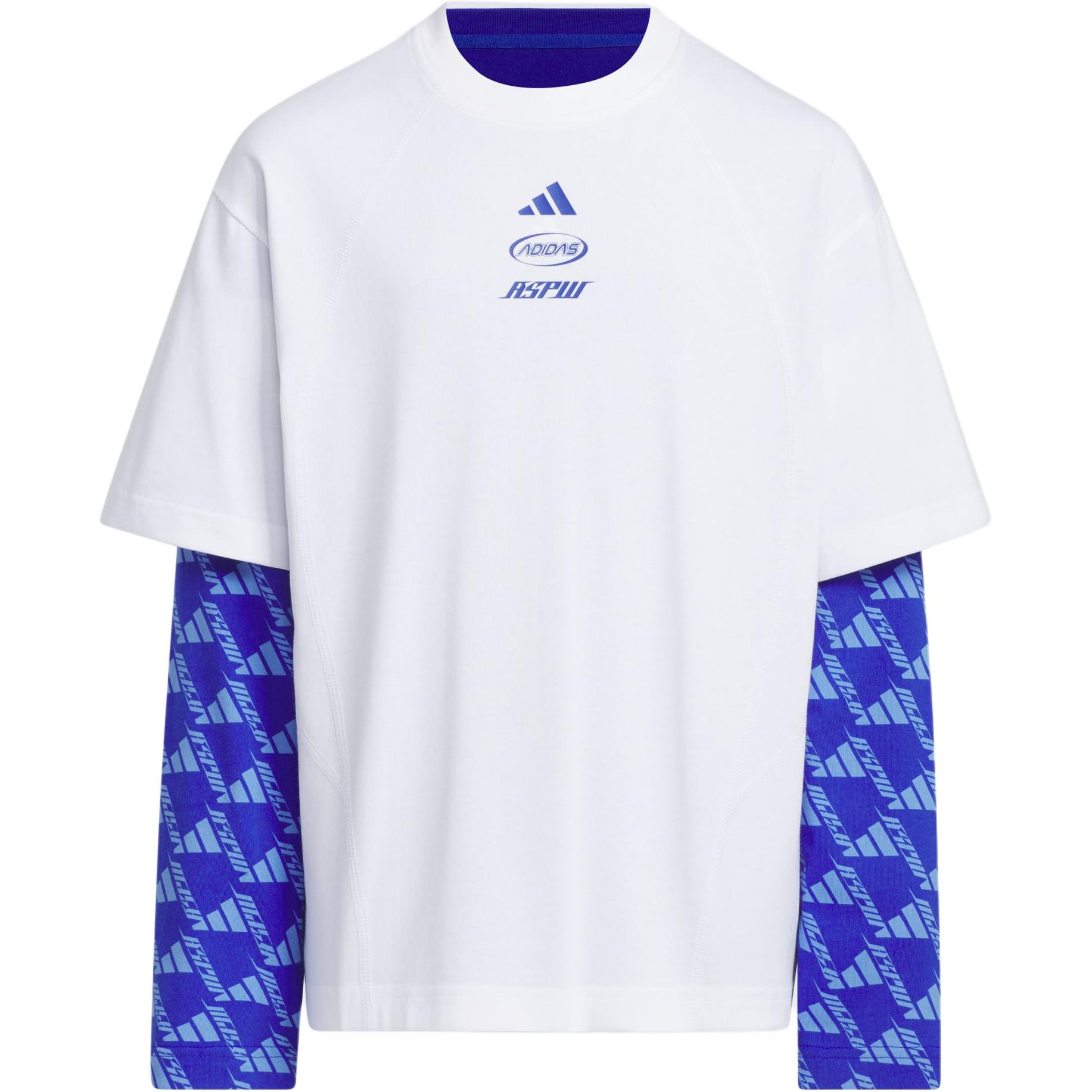 

New Adidas T Shirt White/Semi Fluorescent Blue Teenagers JC6925 164