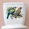 Self-adhesive Toilet Stickers Birds Flowers for Bathroom Toilet Seat Creative Home Wall Decor