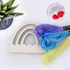 Hand Made Wood Weaving Piece Set DIY Material Kit Wooden Slices Handknitted Projects Ornament for