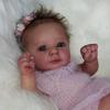 Cute 18 Inch Reborn Toddler Dolls Felicia Soft Cloth Body Sweet Newborn Babies Doll Real Life Handmade Rooted Hair Baby Dolls for Kids Toy Collector