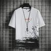 T-shirt da uomo alla moda in seta ghiaccio stampata, Collezione Estate 2023