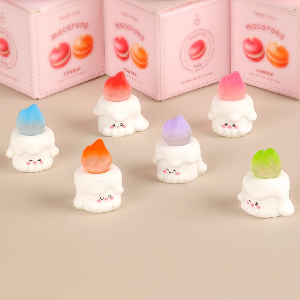 6Pcs/set Multicolors Luminous Candle Miniatures Resin Ornaments Diy Fairy Garden Decoration Moss Terrarium Micro Landscape