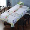 Easter Bunny Eggs Waterproof Tablecloth for Holiday Party Decor Washable Spring Flowers Rectangle Table Cloth Easter Decorations