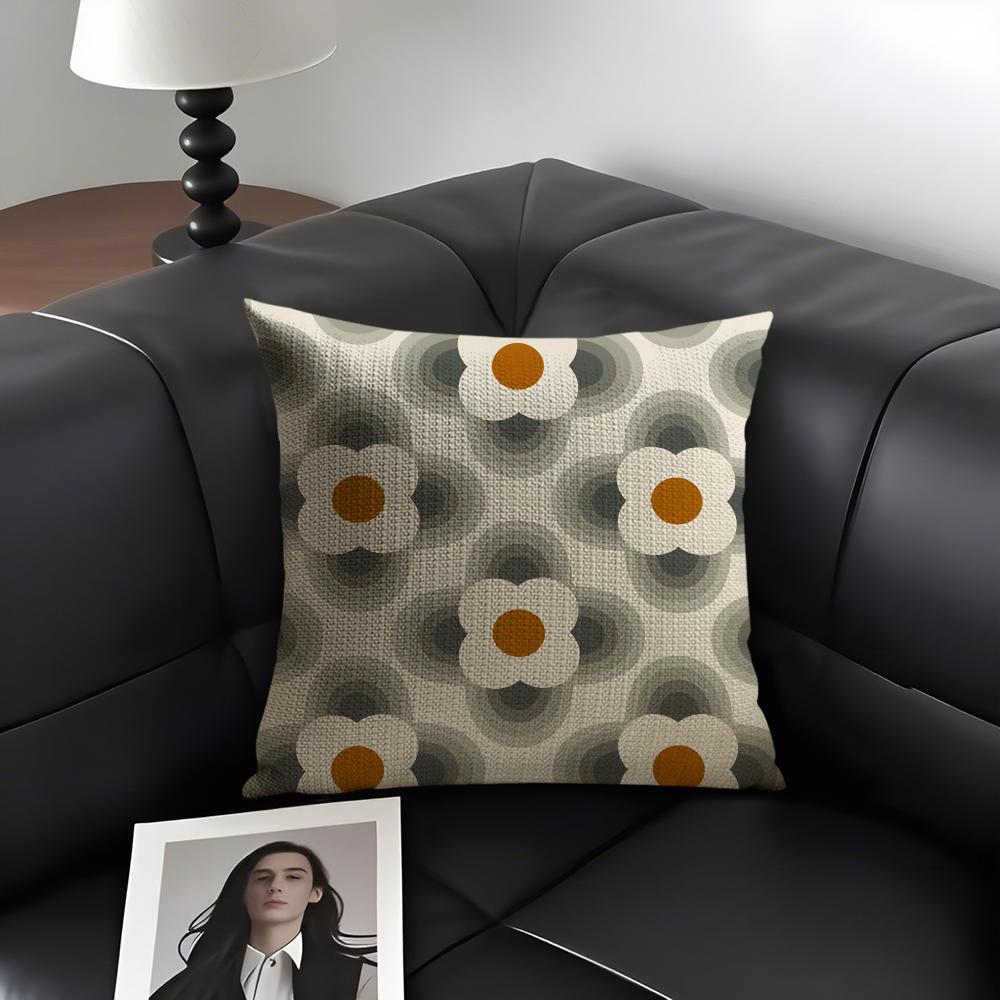 Orla Kiely Flower Fashion Cushion Cover Natural Linen Organic Fabric DoubleSided Printing Sofa Home Decor Gift Pillow Case