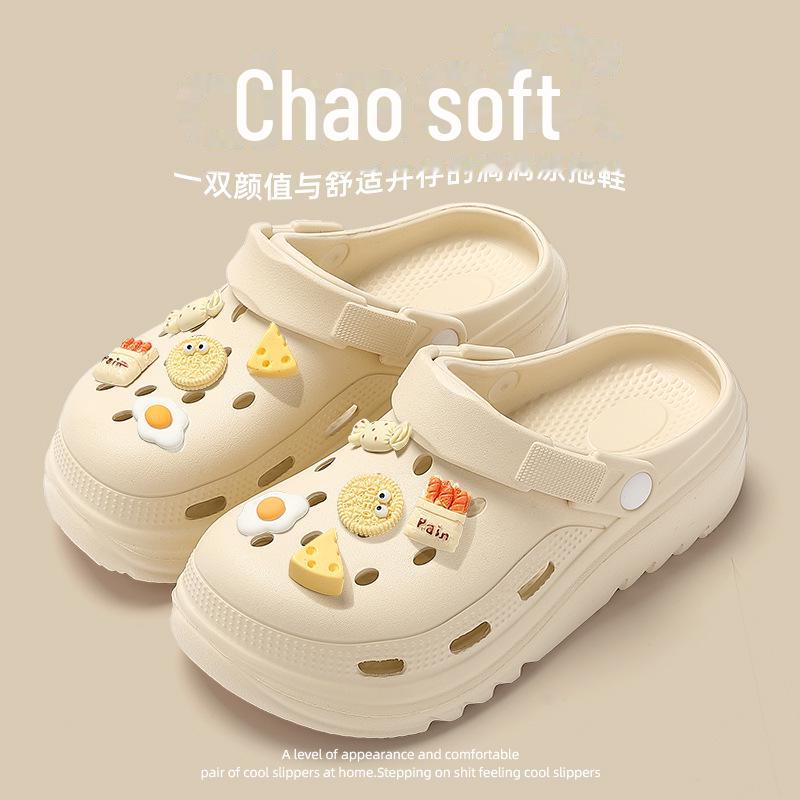 

Женские летние тапочки на толстой подошве 2024 года: В помещении, на открытом воздухе, на пляже, в стиле Баотоу 36-37