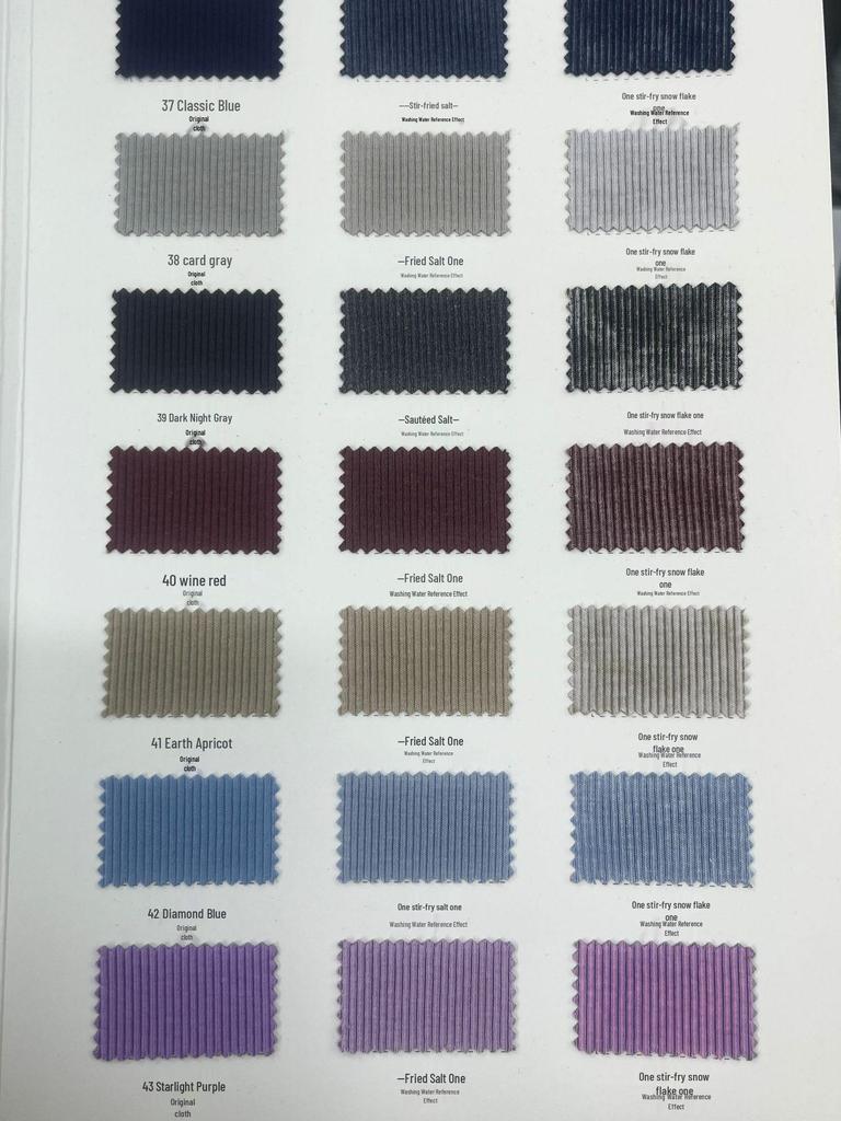 Wax-Dyed Washable Ribbed 2x2 Ice-Feel High Elastic 300g Retro Distressed Fabric, Salt-Fried Snowflakes Finish