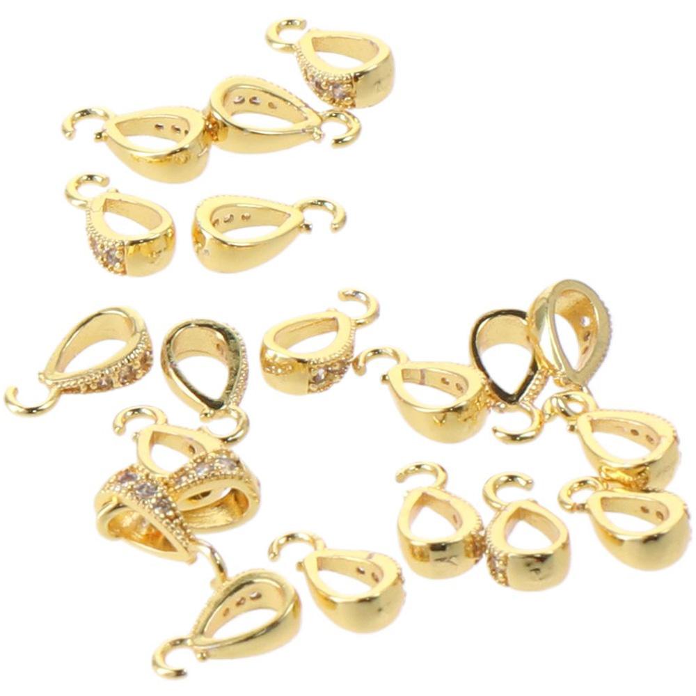 

20pcs Gold Teardrop Charm Pendant Alloy with Rhinestone Resin Molds for Necklace Earring