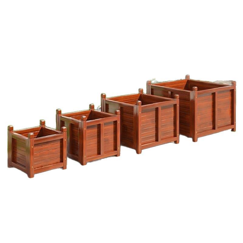 Large Anti-Corrosion Solid Wood Planter Box for Outdoor Trees and Flowers