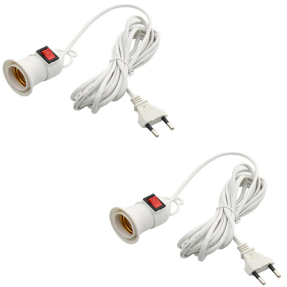 Lamp Bases E27 Lamp Bases With Power Cord Push Button EU Plug E27 Screw Interface Lamp Holder For E27 LED Light