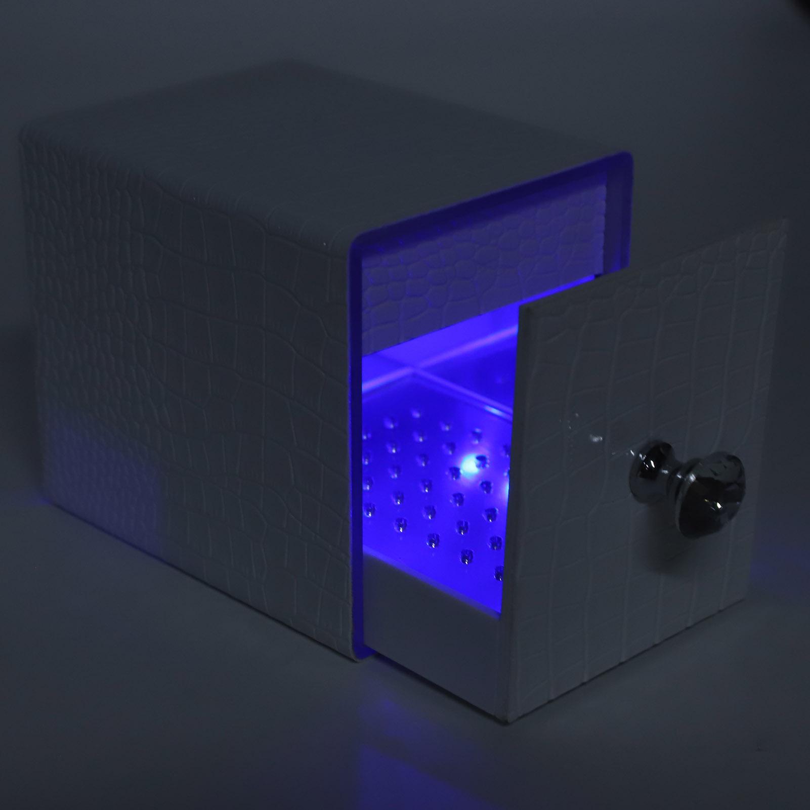 

Nail Art Drill Bits UV Box Dustproof Blue Light Nail Art Manicure Drill Bits Storage Box