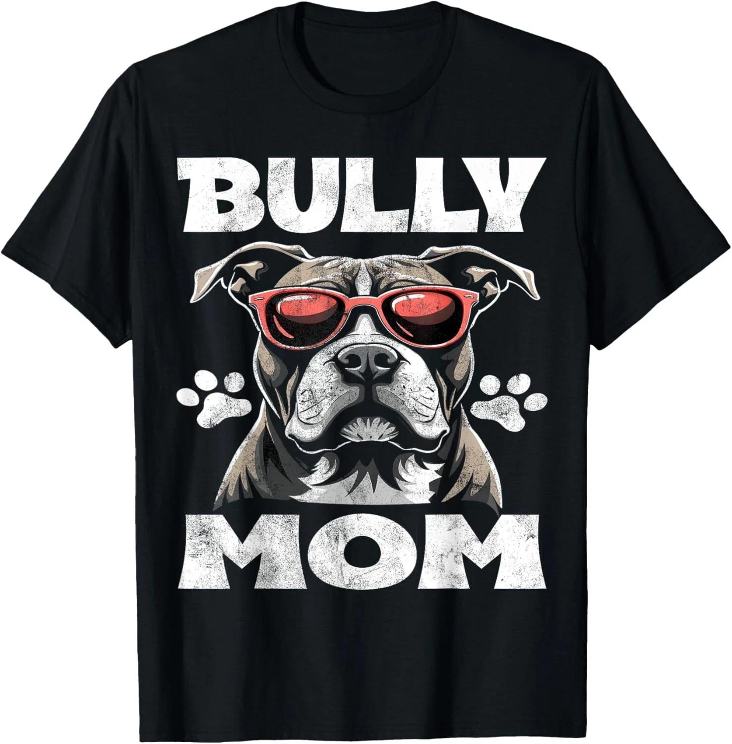 Funny American Bully Dog Mom Vintage Tee Funny Dog Gift Unisex T-Shirt L
