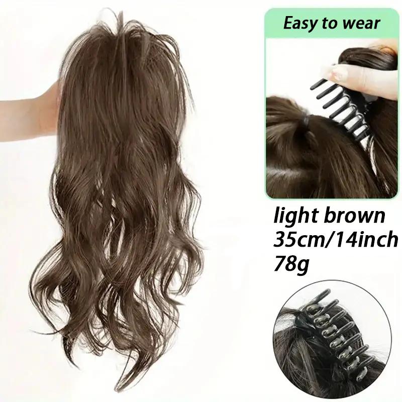 A Ponytail Wig for Women with a Semi Curled Ponytail Wig and a Ponytail Braid for Daily Use