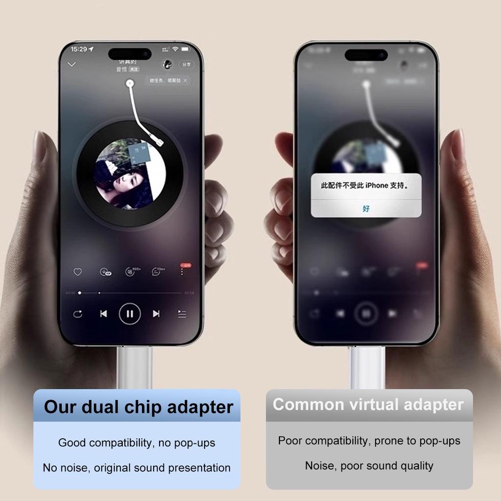 FONKEN 2 In 1 Braided Type-C Charging Audio Adapter Cable USB C To Type-C/3.5mm/iOS Headphone Converter Suitable For IPh 15 Android Phone