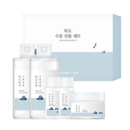 A0211 A0211 Round Lab 1025 Dokdo Hydration 5-Piece Skincare Gift Set (Toner 200 mL + Lotion 200 mL + Cream 50 mL)