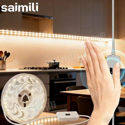 5V USB LED Strip Light with Hand Sweep Sensor Dimmable SMD 2835 Flexible Tape Lamp for TV Backlight Cabinet Home Room Lighting