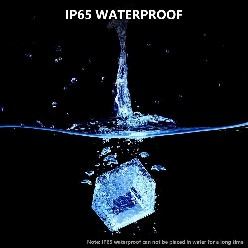 Solar Powered Ice Cube Lamp Glass Brick Landscape Square Glass Outdoor Road Courtyard Garden Decoration