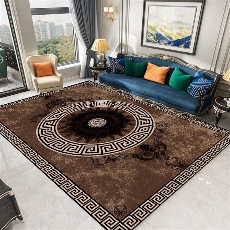 European Luxury Frame Carpet Living Room Decoration Home Rugs Comfortable Non Slip Bedroom Large Rug Washable Coffee Table Mat