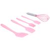 Cooking Spatula Set Silicone Baking Scraper Heat Resistant   Kitchen Utensil(Pink )