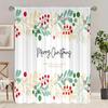 2 Pieces of Christmas Tree Printing Curtain - Polyester Material - Suitable for Bedroom Living Room Study Room Privacy Curtain