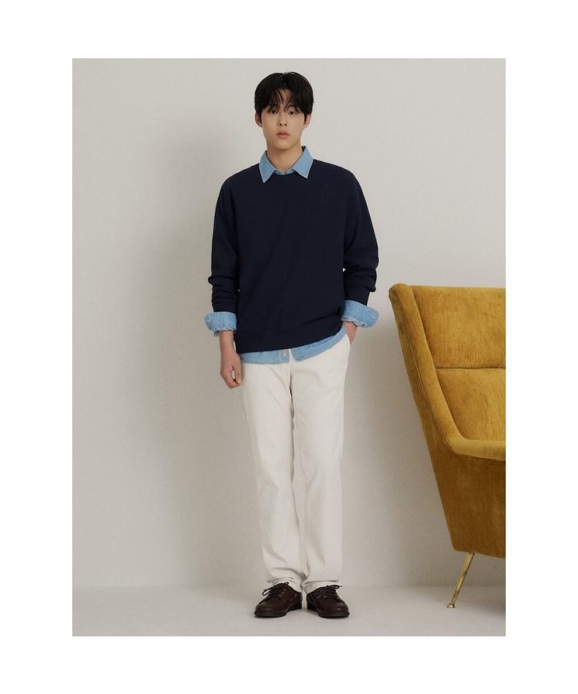 Binpolmen Linen Blend Oxford Standard Fit Pants Ivory