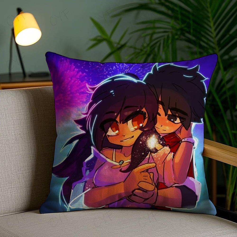 Aphmau Meow Anime Cats Pillow Case Safe Custom Photo Pillow, Anti-Fade Brushed Fleece Cushion, Maternal & Infant Safe.