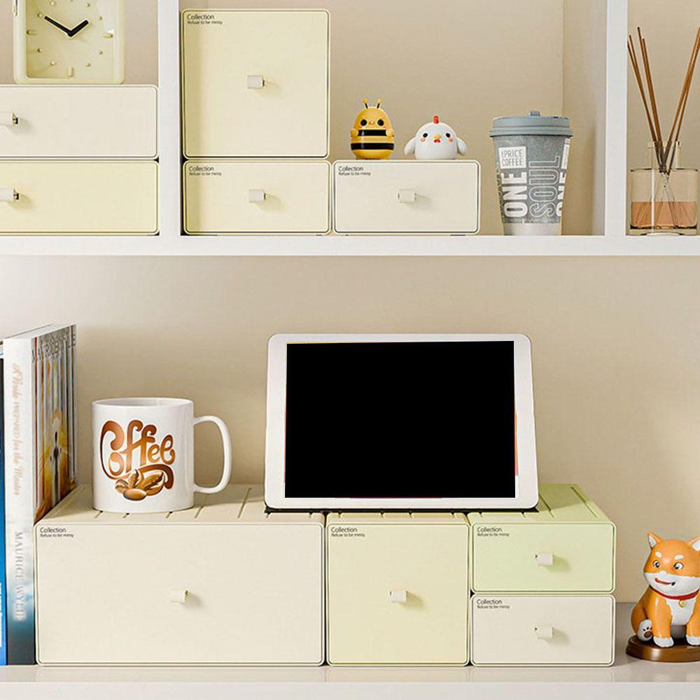 Plastic Cosmetic Storage Box Stackable Makeup Storage Container Stationery Storage Box  Dormitory