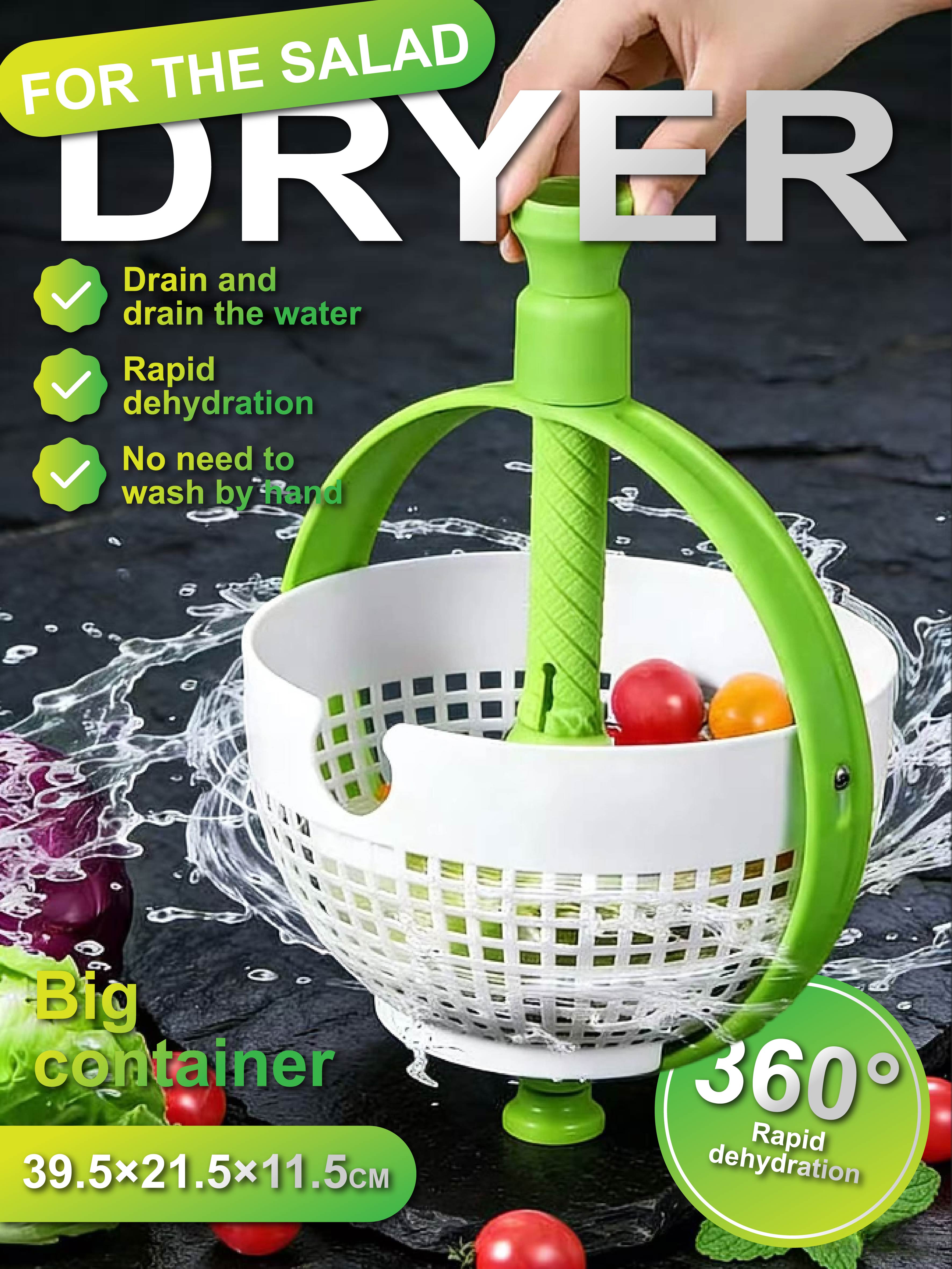 

Salad Dryer Spinner – Large 39.5x21.5x11.5cm Container for Rapid Vegetable Dehydration & Draining