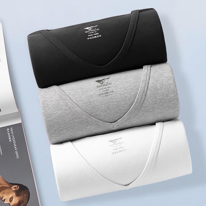 Qipilong Men's Classic V-Neck Cotton T-Shirt