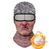 Maschera Facciale Traspirante a Copertura Totale con Stampa 3D di Vecchio, Fori per gli Occhi Bianchi, Baffi Bianchi, Maschera da Sci Elastica con Cappuccio