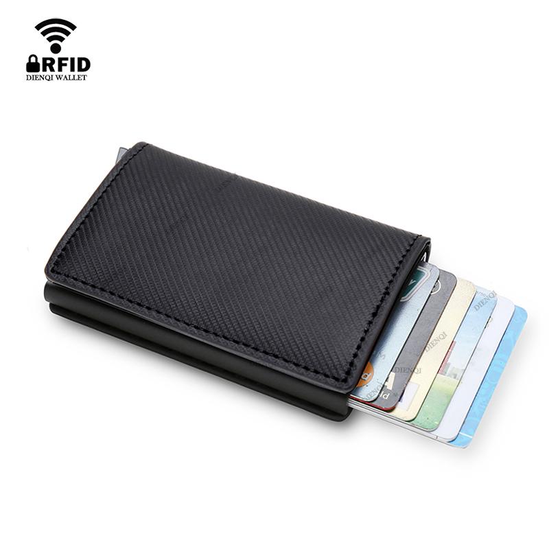 Rfid Aluminium Herren Geldbörse Kartenhalter Portemonnaie Karbonfaser Muster Herren Business Schlank Dünn Smart Wallet Kreditkartenhalter Hülle Halter