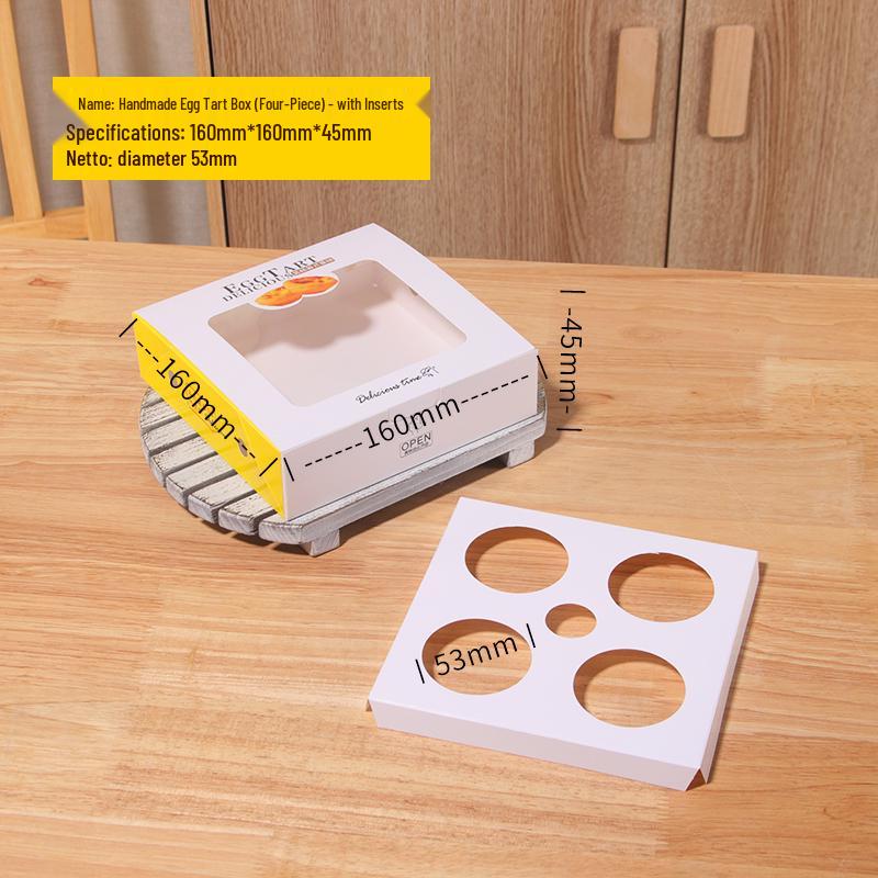 Disposable Portuguese Egg Tart Boxes (2, 4, or 6 Pieces) for Homemade Desserts & Takeaway