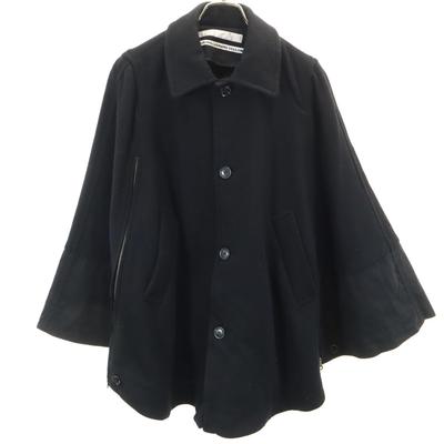 KAMISHIMA CHINAMI Poncho en laine jaune 40 noir Femme Occasion