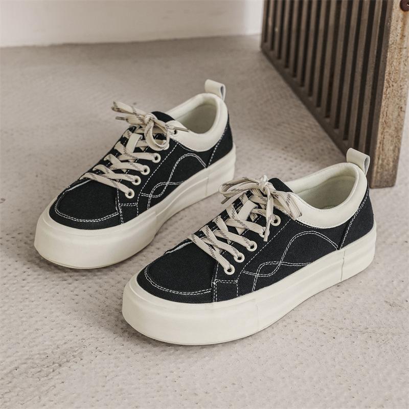 

Парусиновые туфли мужские 2025 года, обувь для прыжков на доске, мужская трендовая мужская дышащая спортивная обувь из ткани, нишевая новая парусиновая обувь на платформе 38